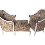 Three armchairs and an ottoman 1925 Art Deco