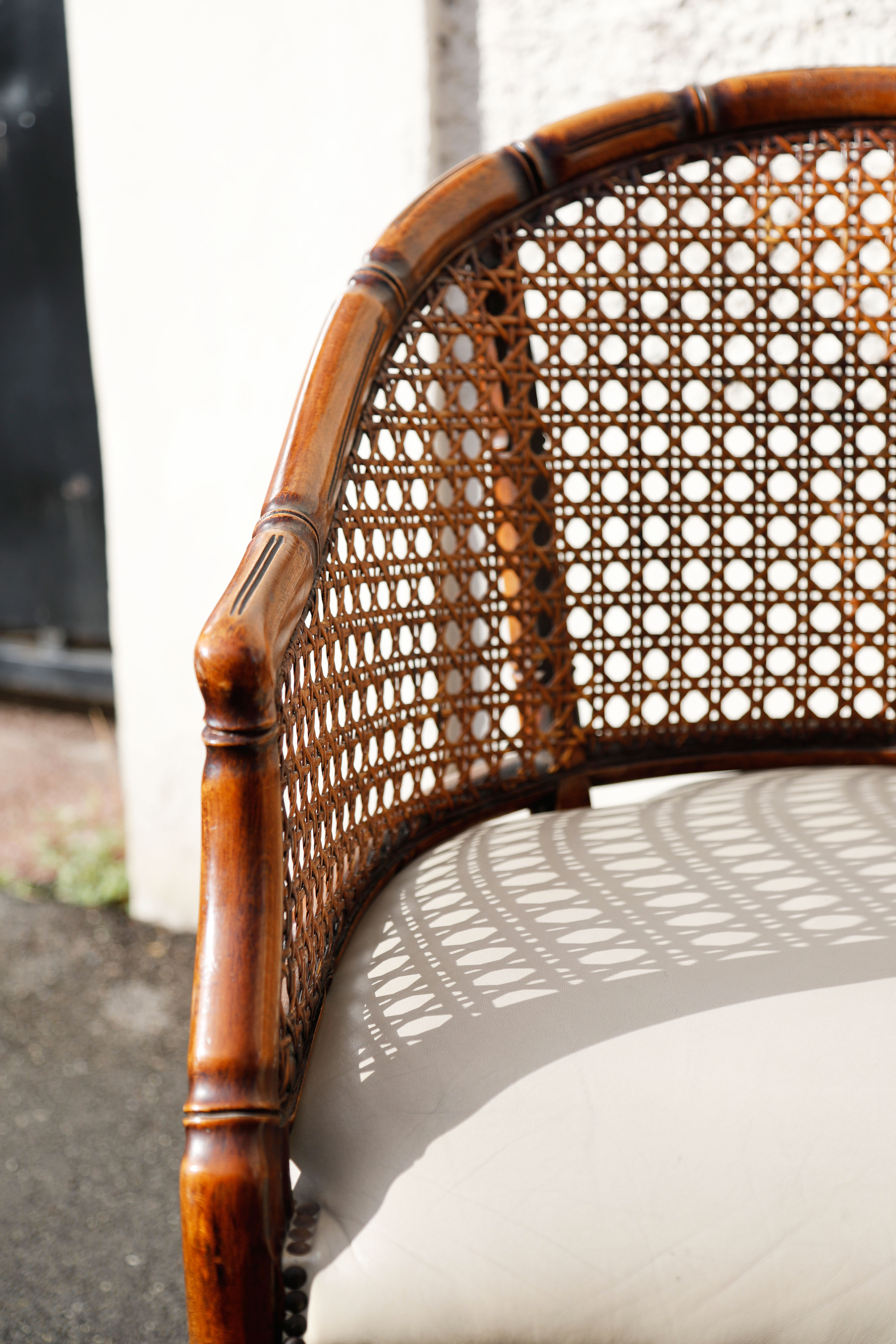 Pair of bamboo armchairs