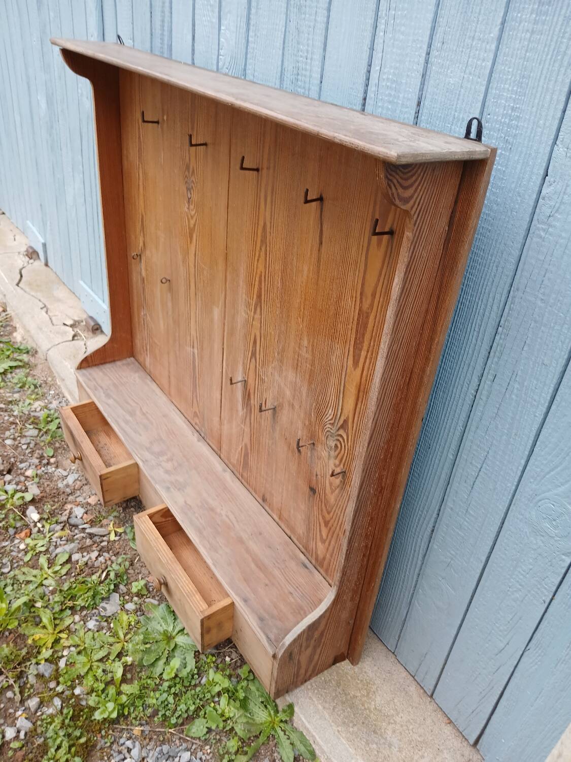 Antique wooden wall shelf