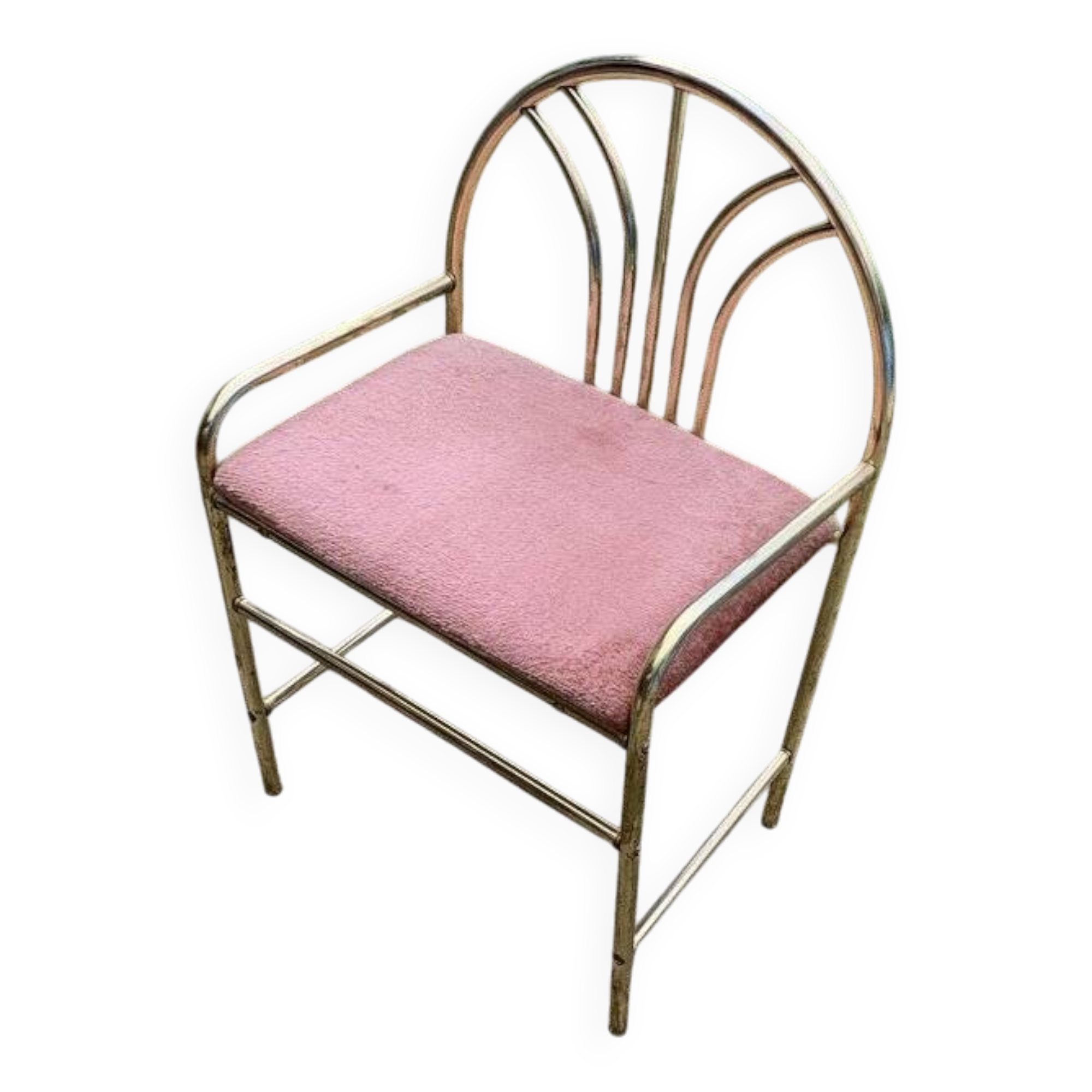 Vintage Dressing Stool in Brass, 1950s