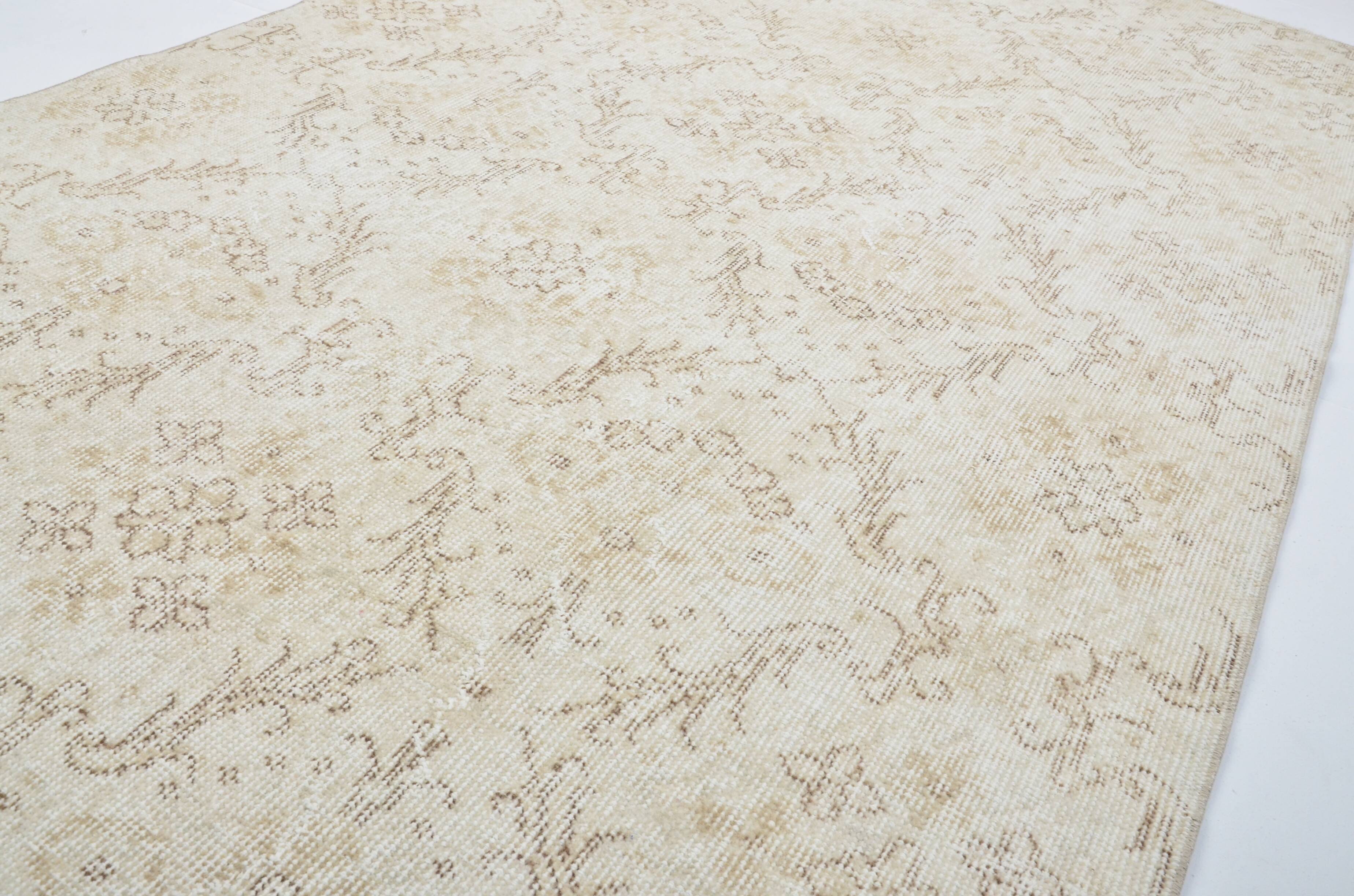 Beige Geometric Oushak Turkish Rug sku 3123