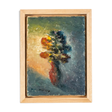 Expressionistic still life with flowers, oil on canvas, 20 x 26cm