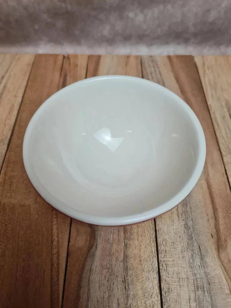 Small antique dining set bowl in earthenware with pink floral decoration – retro charm