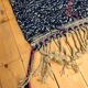 Moroccan Berber carpet Beni Ouarain intense blue with pink diamonds 3.06x2,16m