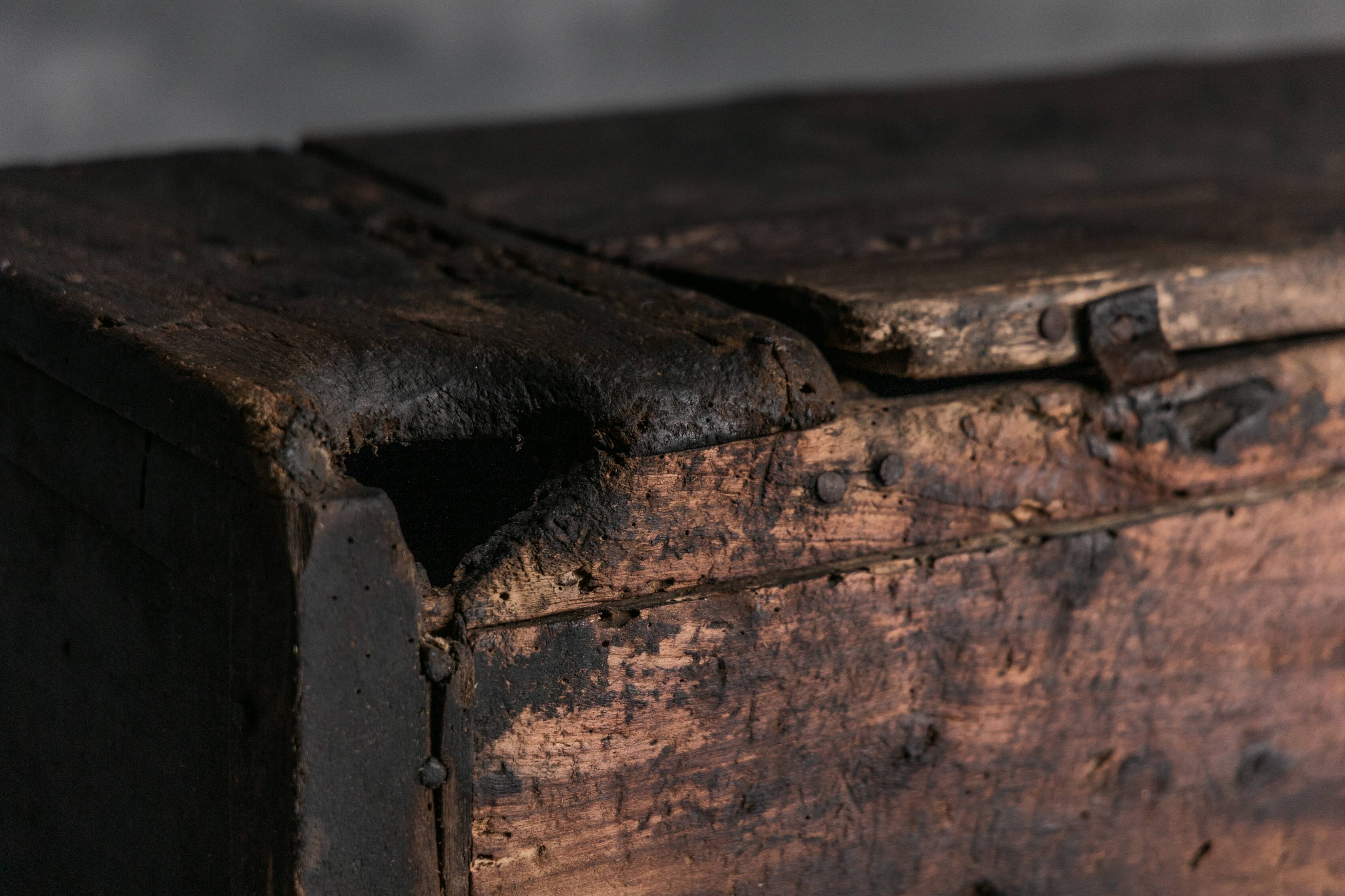 Primitive Wabi Sabi Chest Bench, France, 19th Century