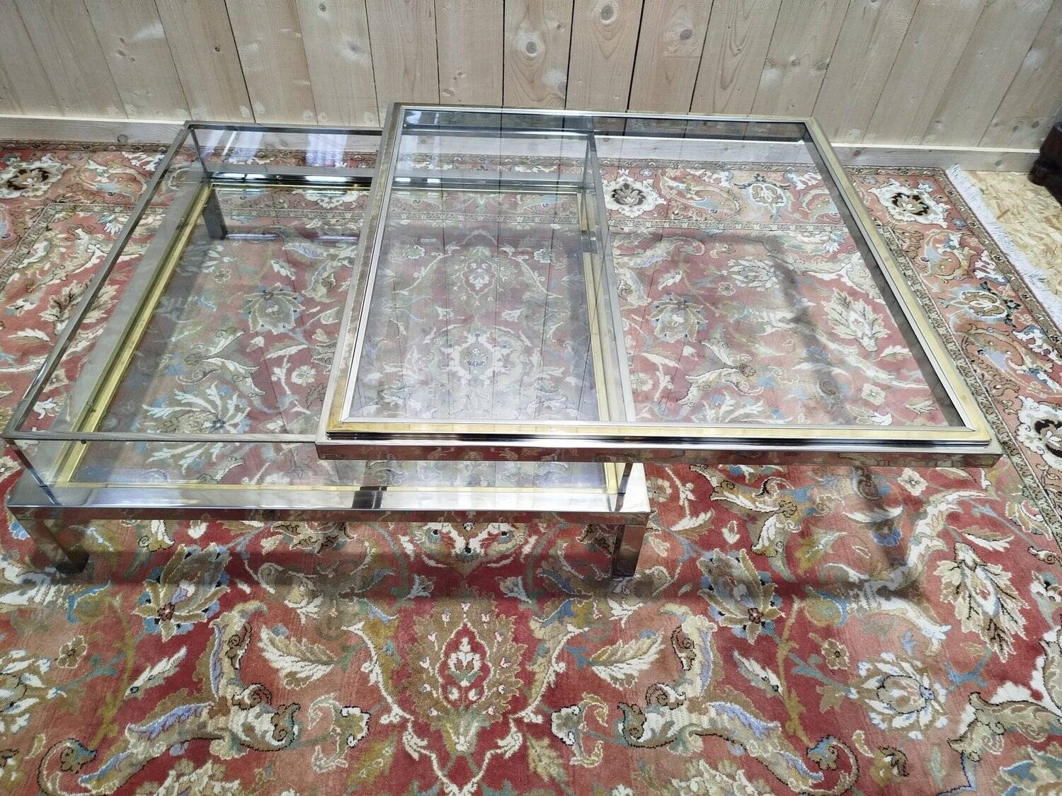 Table basse en verre par Willy Rizzo