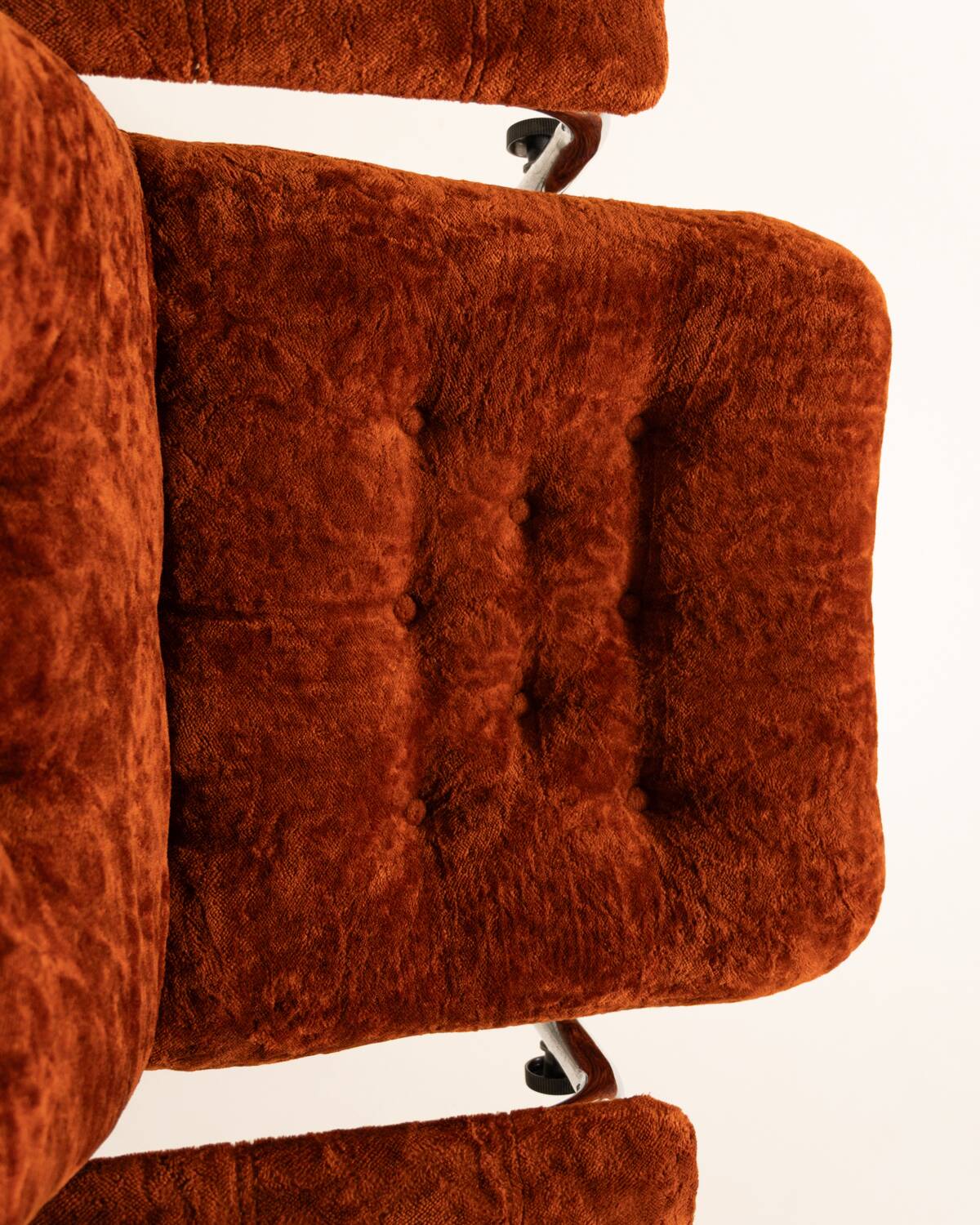 Swedish swivel armchair in velvet, 1970s