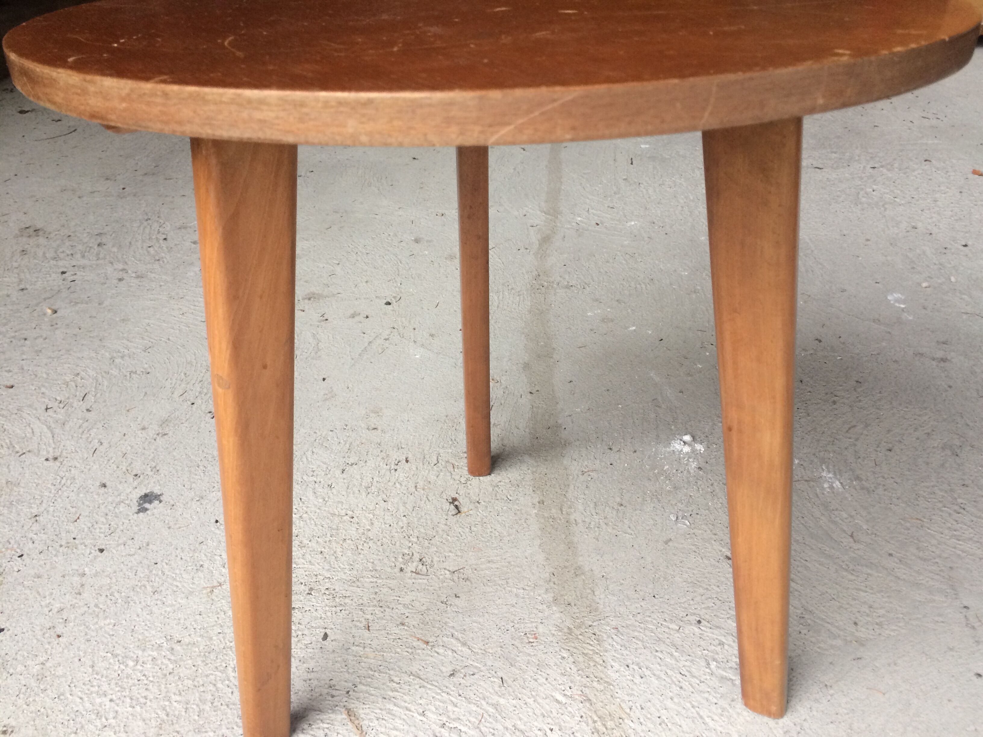 Vintage wooden round side table