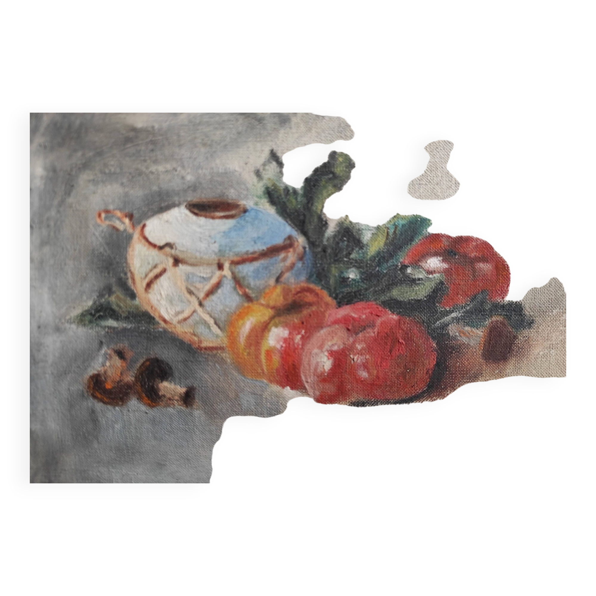 French vintage still life, oil on canvas