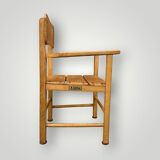 Antique wooden children's chair with armrests – marked unifa
