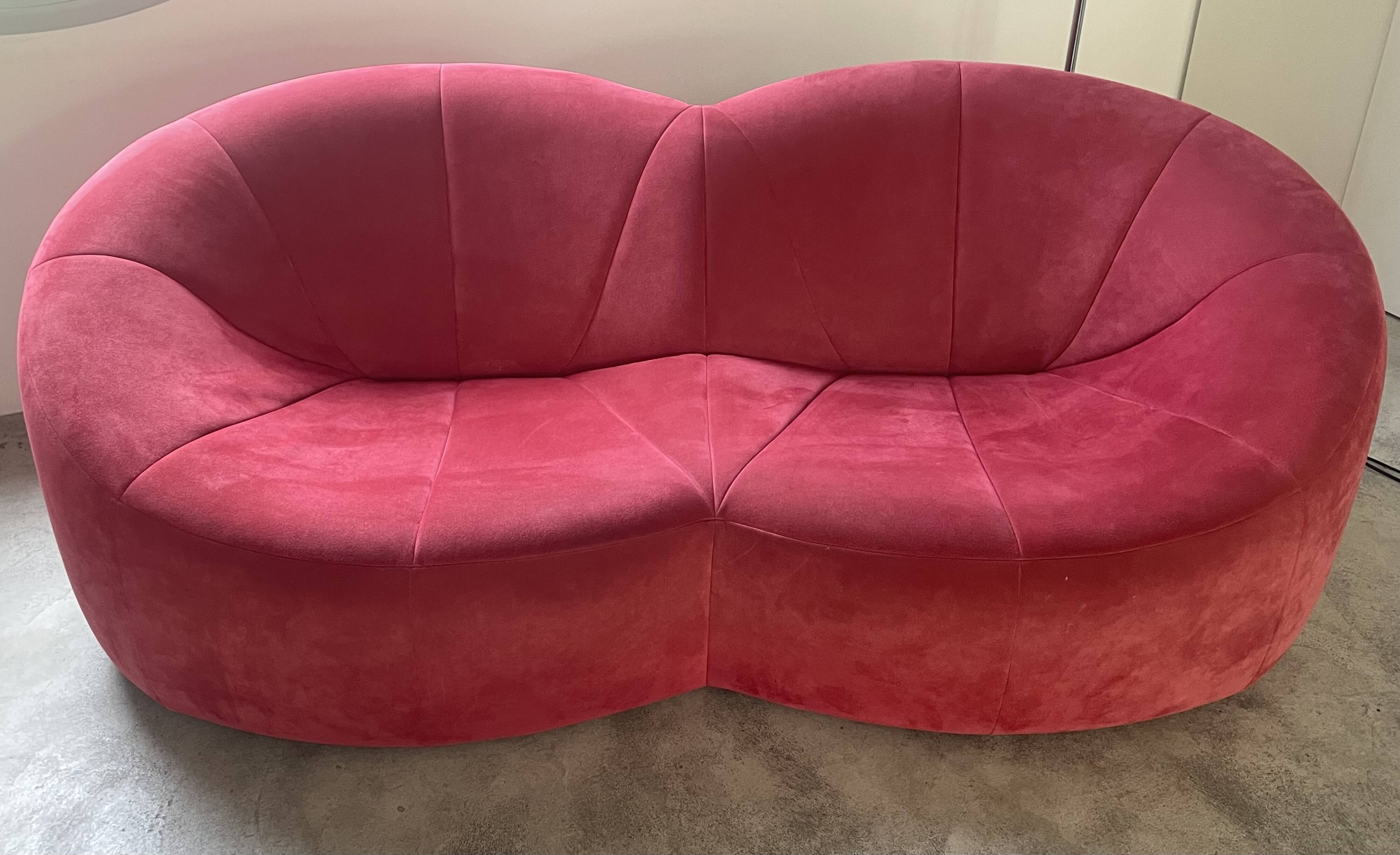 Canapé pumpkin 2 seats – pierre paulin for ligne roset – red alcantara