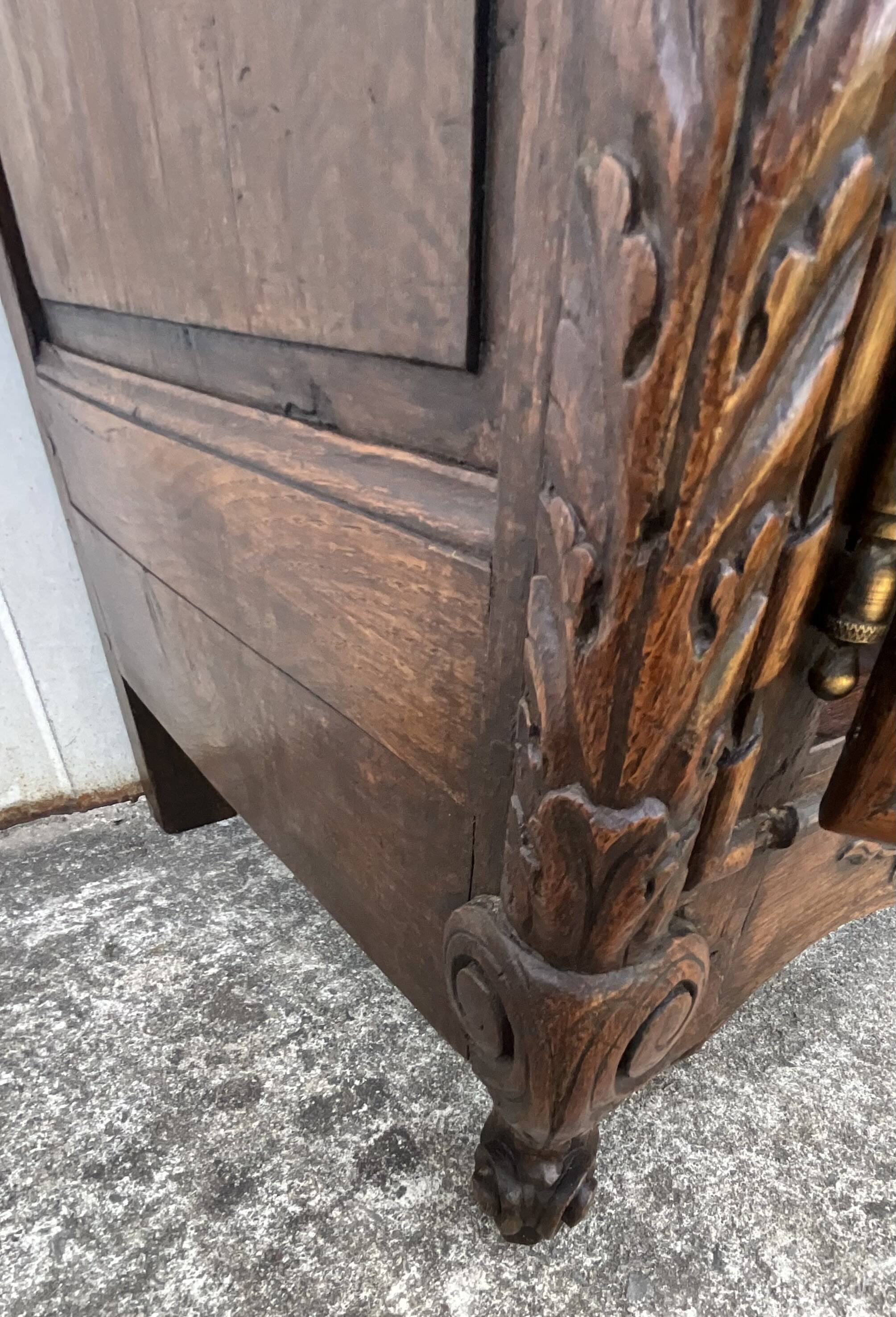 Louis XV style sideboard in solid oak, country style, 19th century