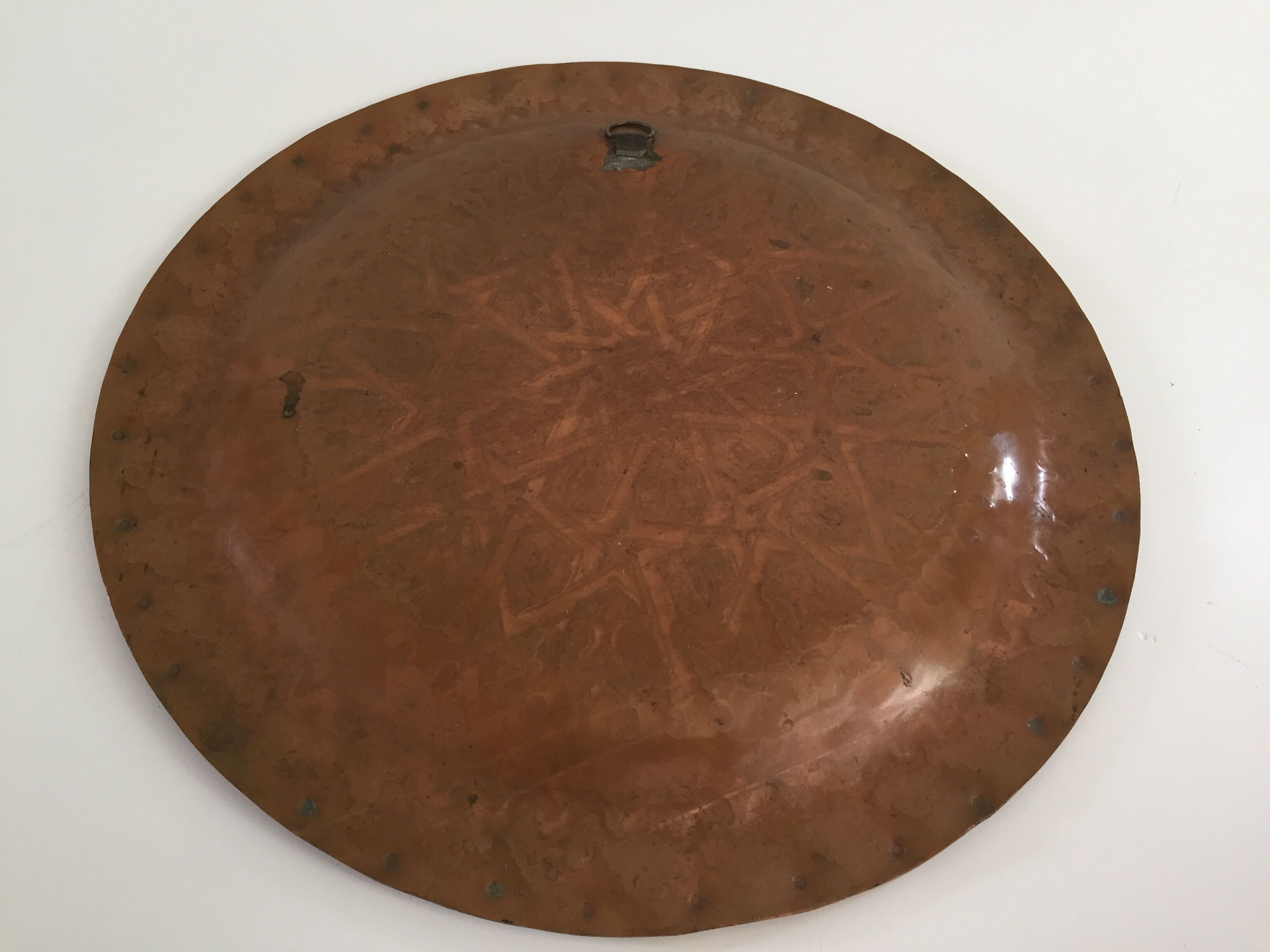 Artisanal oriental copper tray