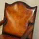 Fauteuil de bureau Gainsborough restauré cuir teint à la main