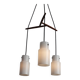 Three-flame Danish ceiling lamp teak vintage