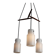 Three-flame Danish ceiling lamp teak vintage