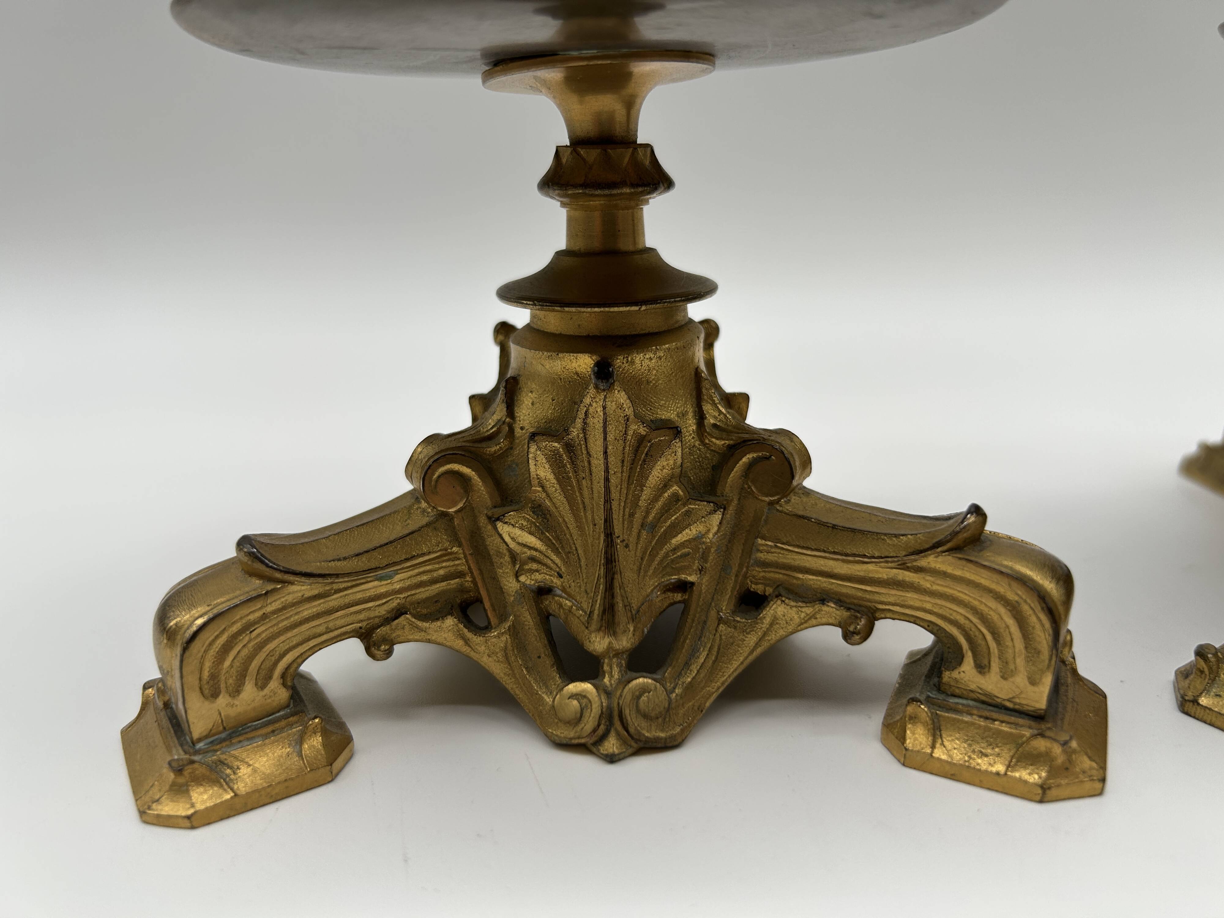 Pair of gilt bronze candlesticks by Cailleux - Barbedienne