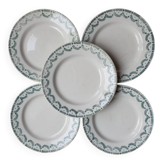 5 assiettes à dessert Terre de fer