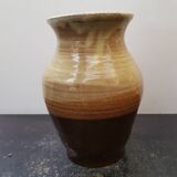 Vase Soulaines Dhuys royer enamelled stoneware brown beige vintage