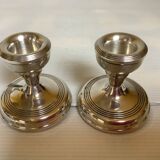 Pair of small silver candlesticks with hallmarks
