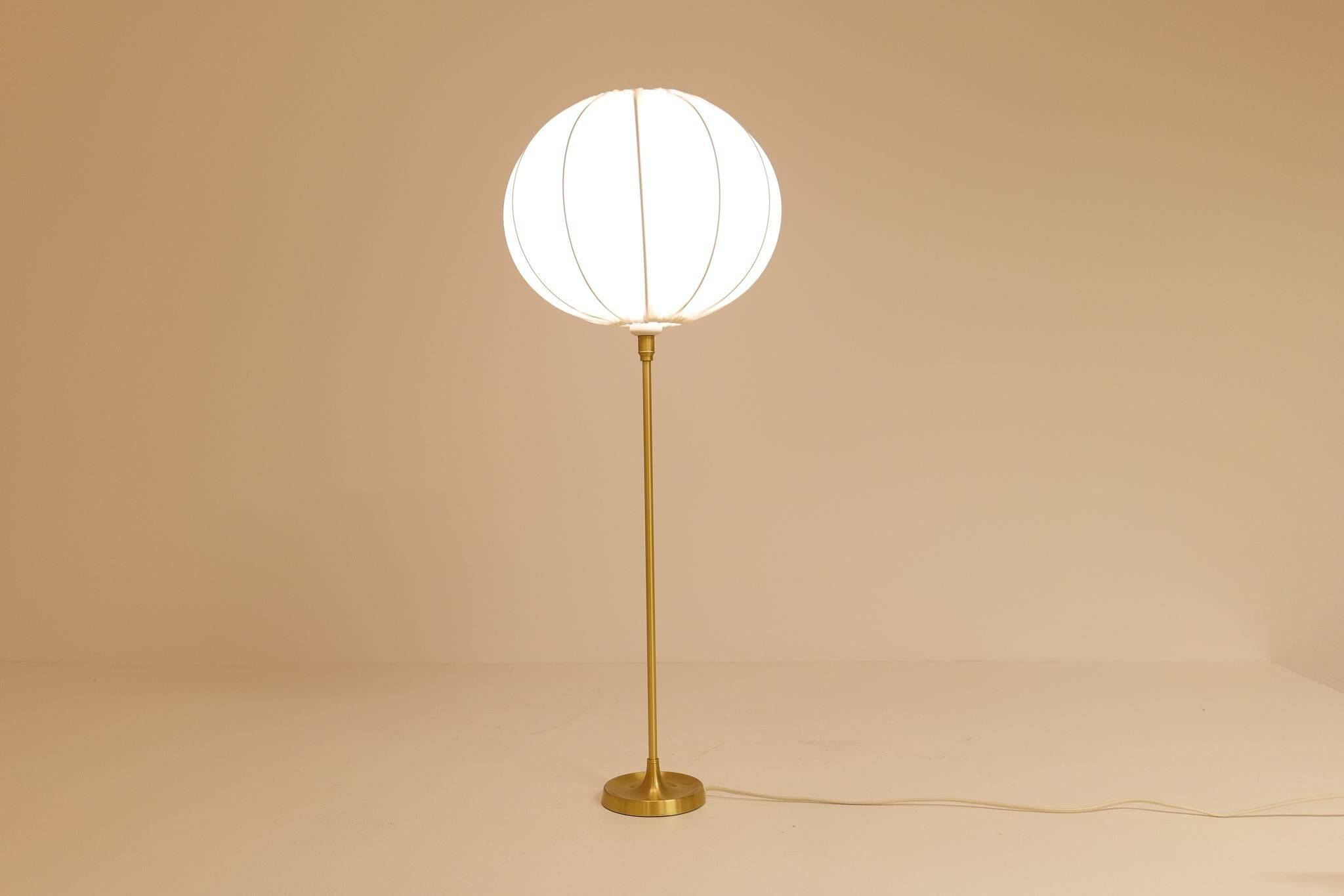 Large brass table lamp by Aage Petersen, for Le Klint, Denmark, 1970s.
