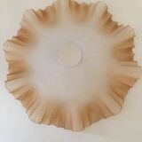 Antique frosted glass lampshade with skirt