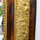 Large gold mirror and wood scale style 80x60