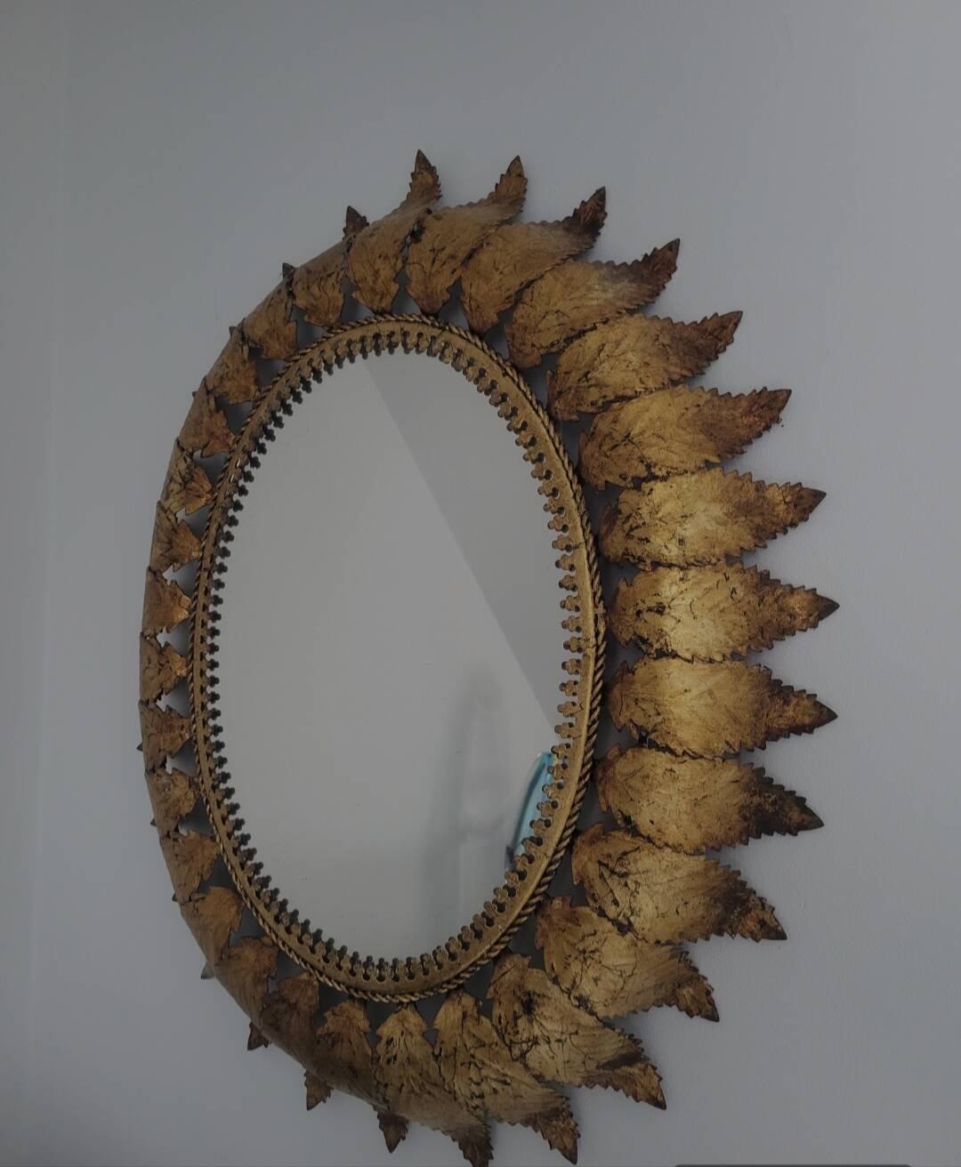 Spaanse vintage zonnespiegel modèle ovale, Spanje, jaren 60