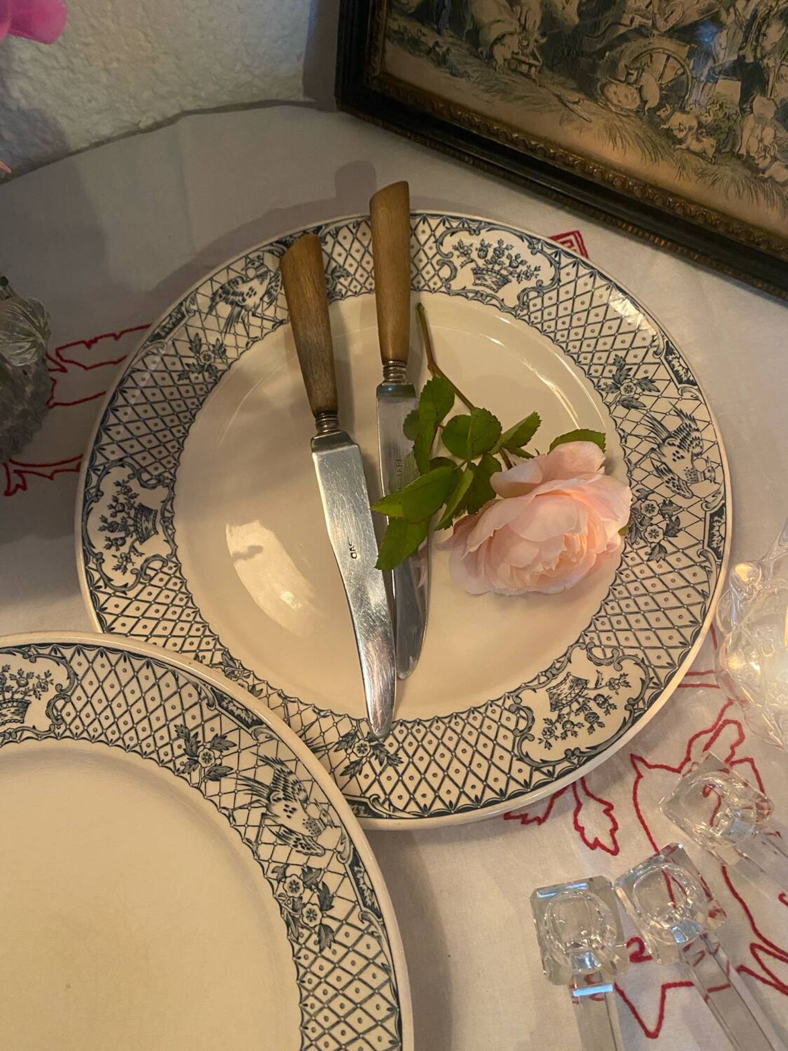 Set of 2 Mason's ironstone dinner plates