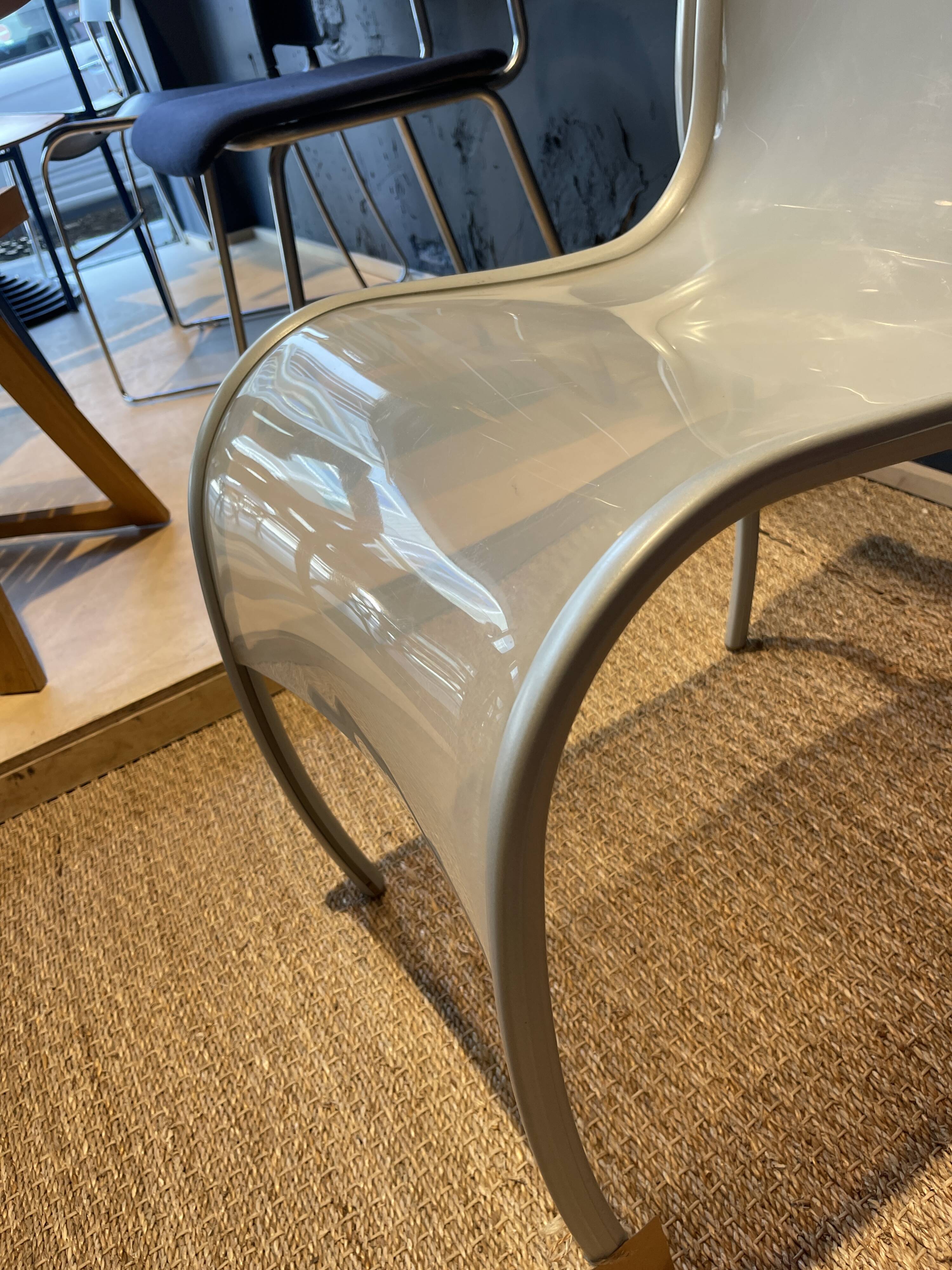 Pair of FPE chairs by Ron Arad for Kartell translucent and red Italy