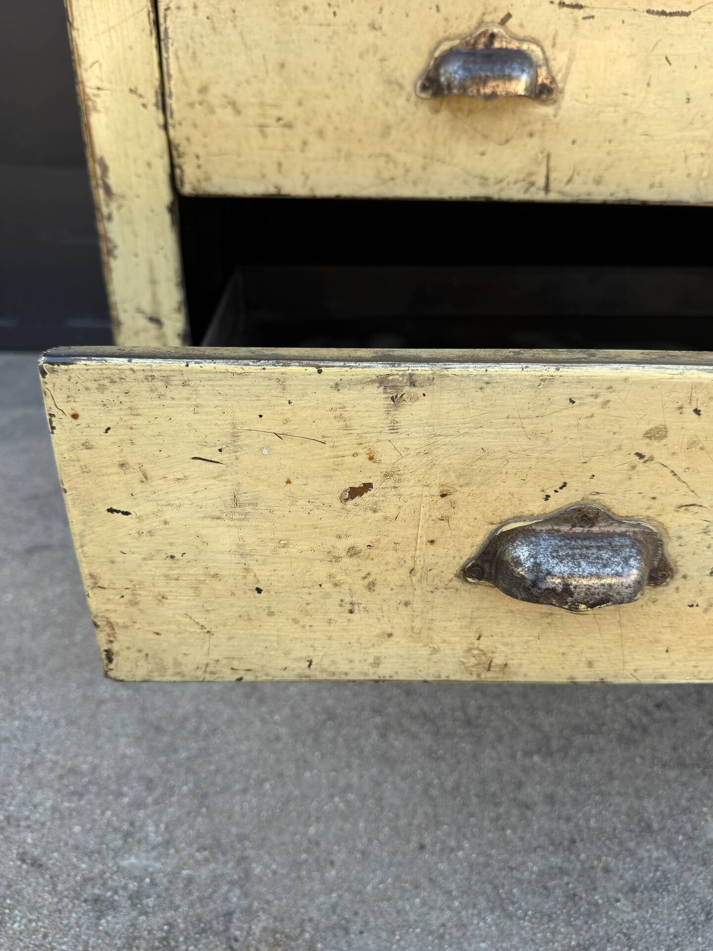 1940s iron and wood workshop furniture
