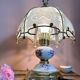 Lampe dorée pied porcelaine style tiffany