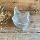 Sucrier Poule en verre vintage