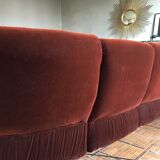 Corner sofa from 1976 from the publisher Velda Belgium in cognac velvet