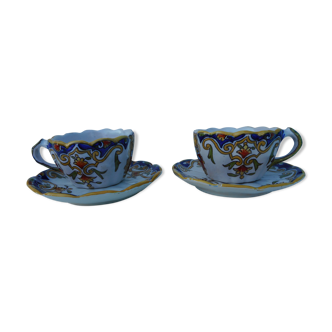 Two cups of earthenware "Rouen"