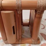 Vintage bamboo bedside table with drawer