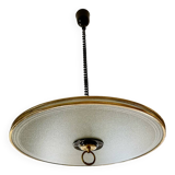 Glass and brass pendant light in the style of Pietro Chiesa, Italy 1970s