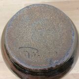 Blue flamed sandstone vase signed