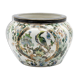 Vintage Japanese cache-pot in porcelain – bird and flower decoration – handmade