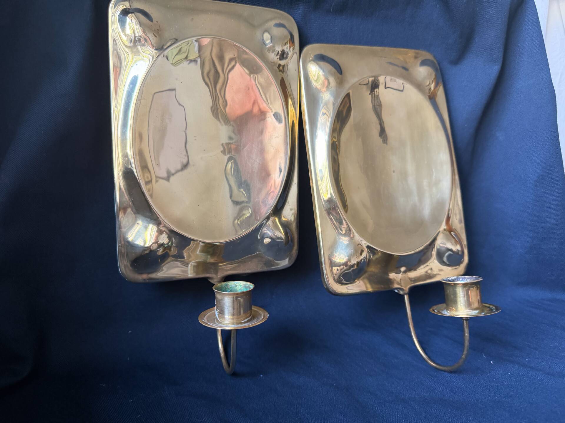 Vintage Scandinavian Brass Wall Candle holder Sconce height 29cm
