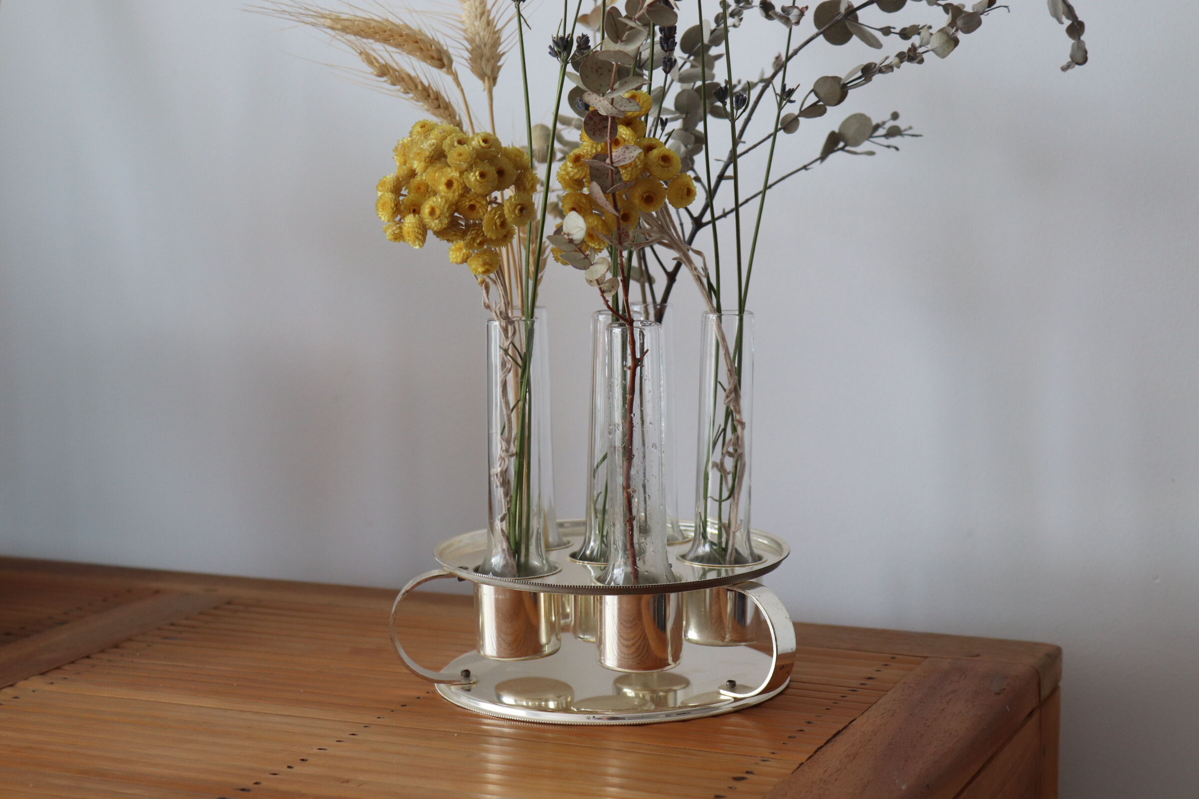 Vials and silver-plated vodka servant