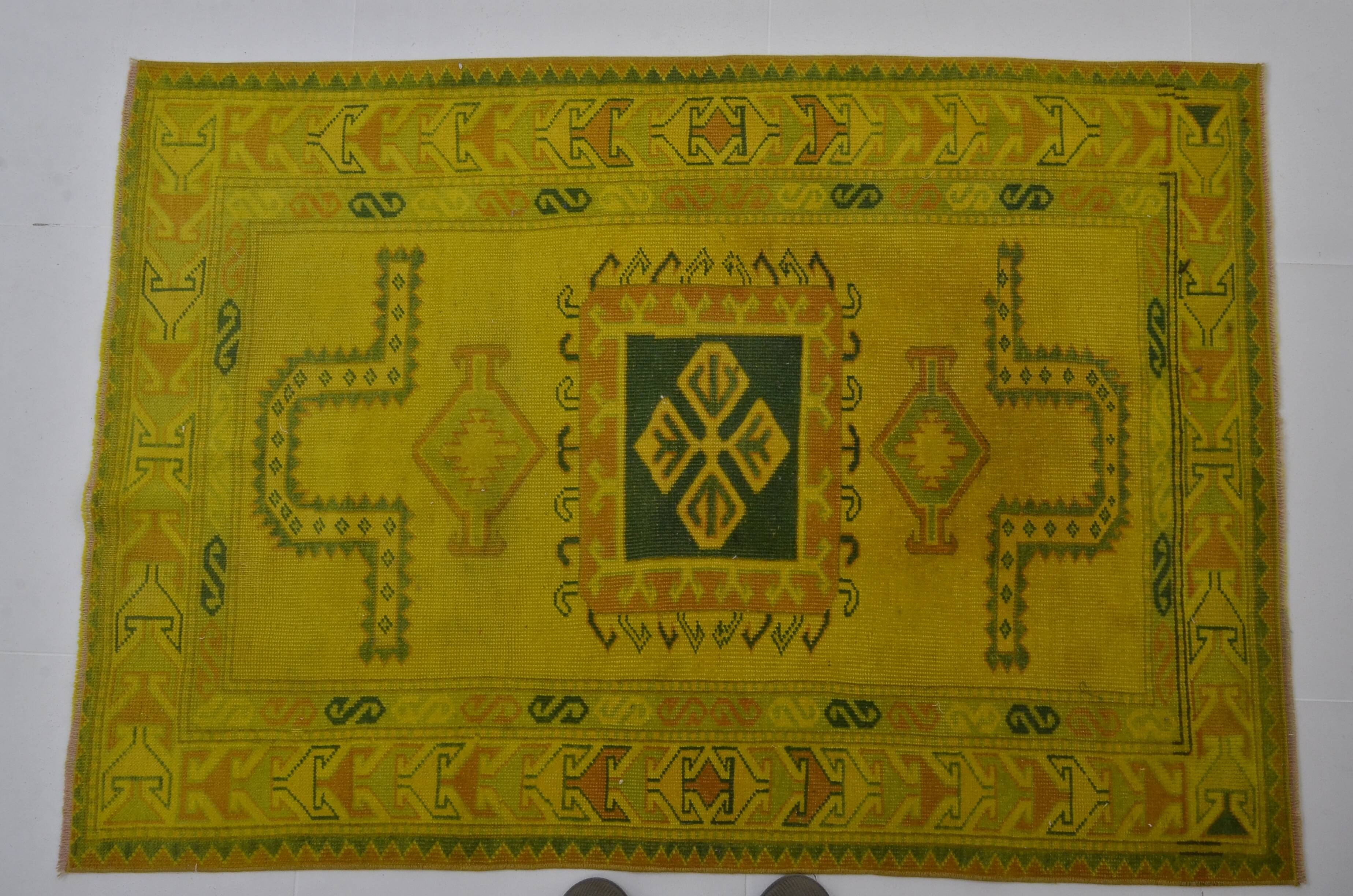 Oushak Decorative Anatolian Floral Wool Rug sku 3839