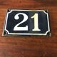 Old enamelled plate number 21