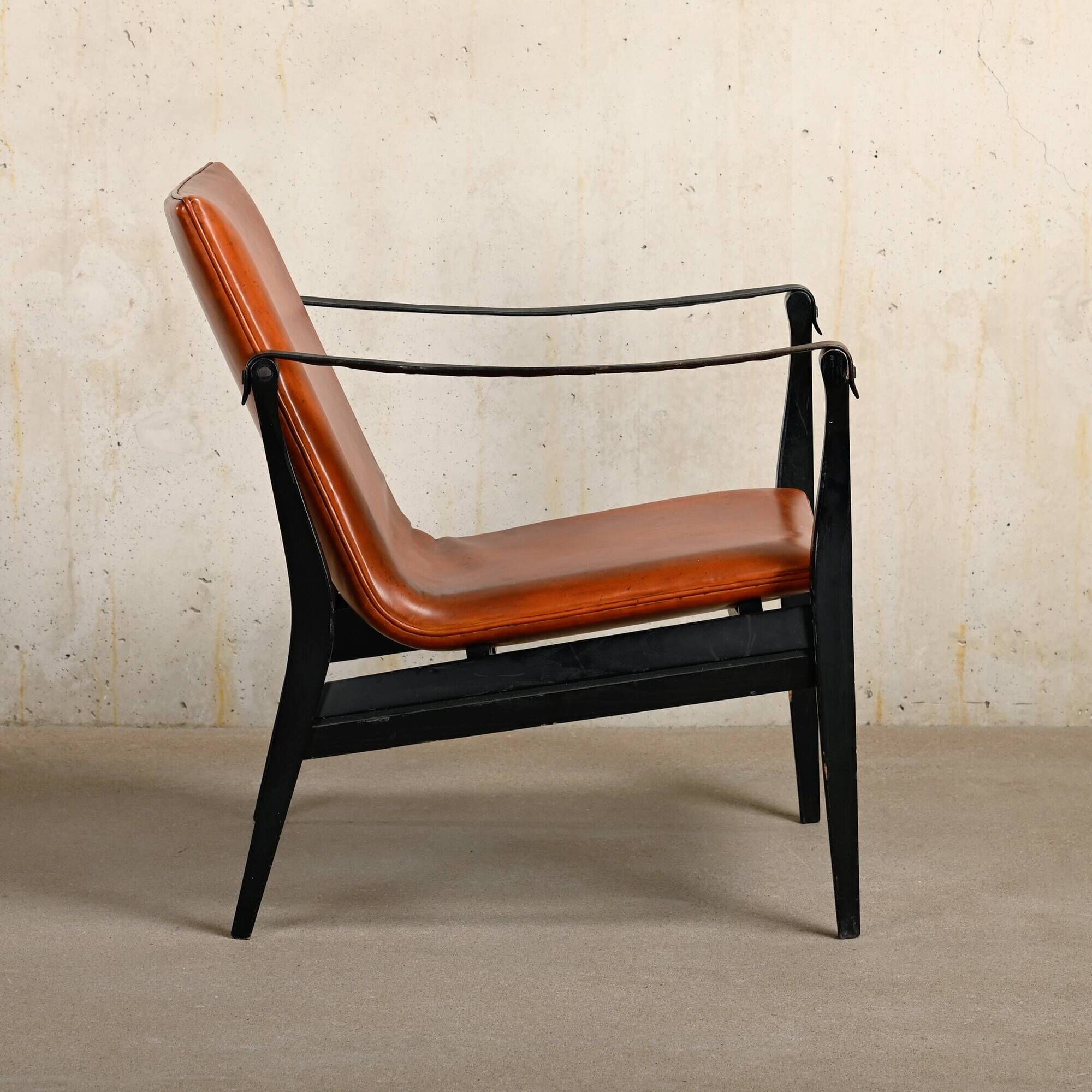 Karen & Ebbe Clemmensen Safari Chair in leather for Fritz Hansen, Denmark
