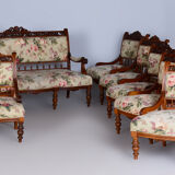Restored Seating Set, Historicism, Beech, Walnut, Czechia, 1890s