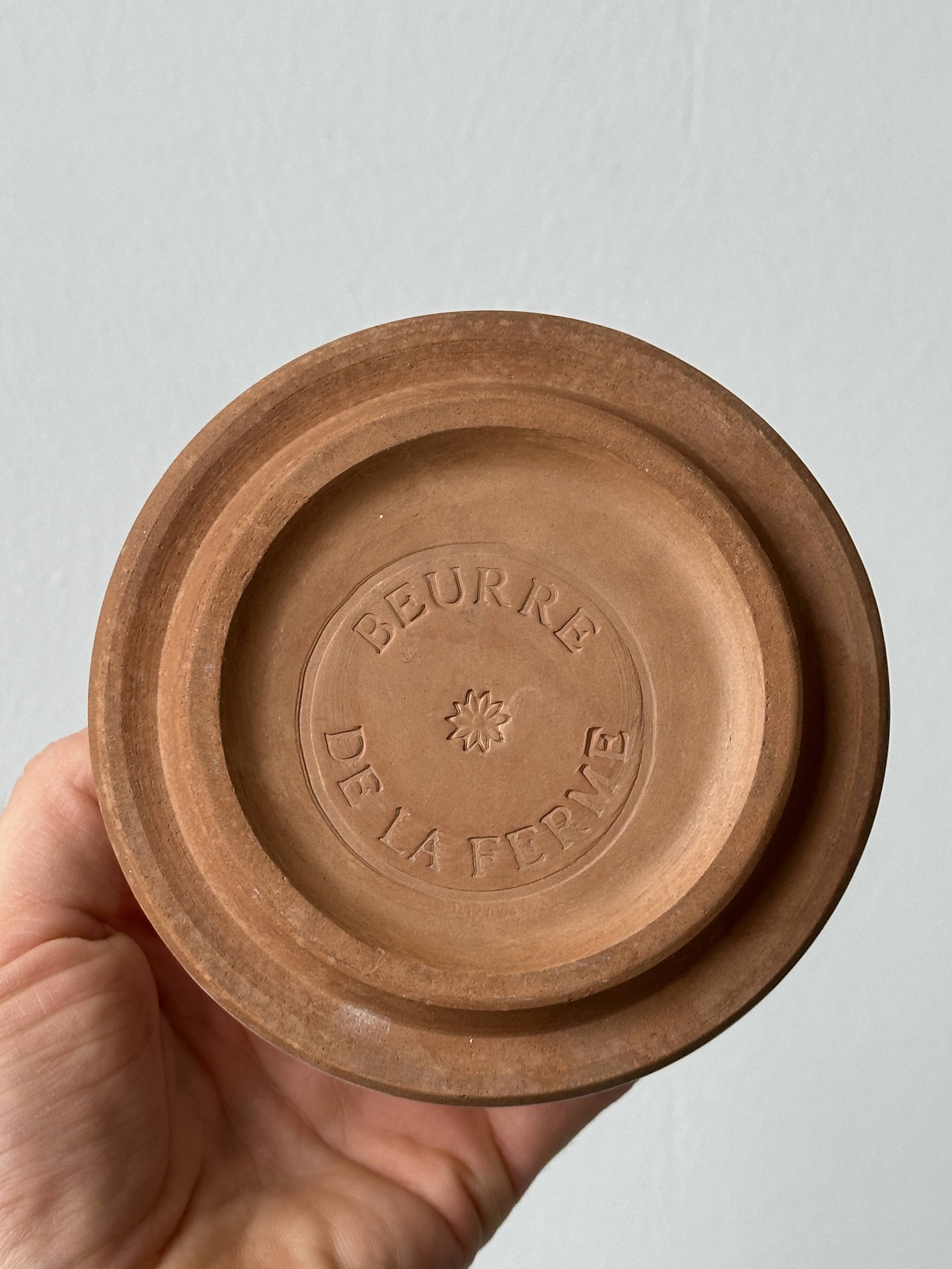 Terracotta ceramic butter dish