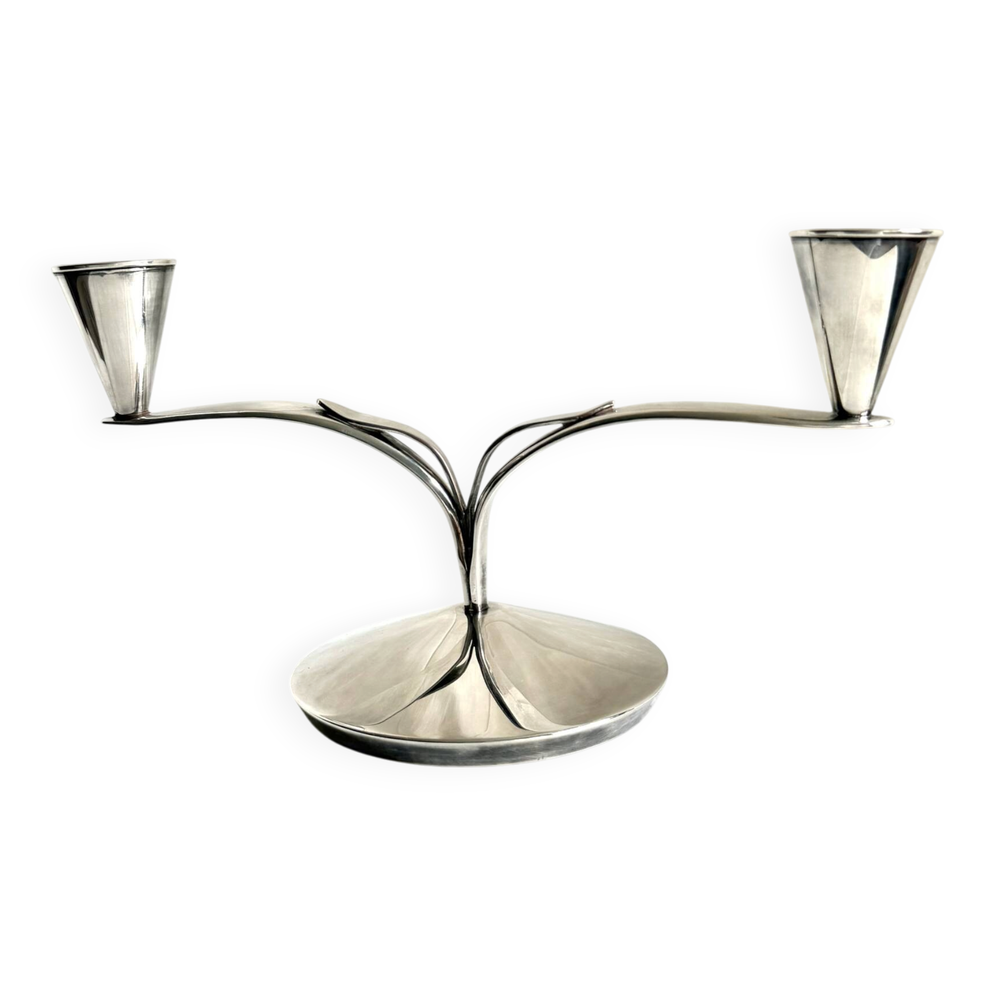 Danish Art Deco Silver plated Double Candle holder