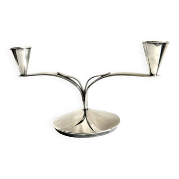 Danish Art Deco Silver plated Double Candle holder