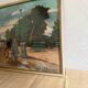 Oil painting "public garden" under glass, 1960s-70s