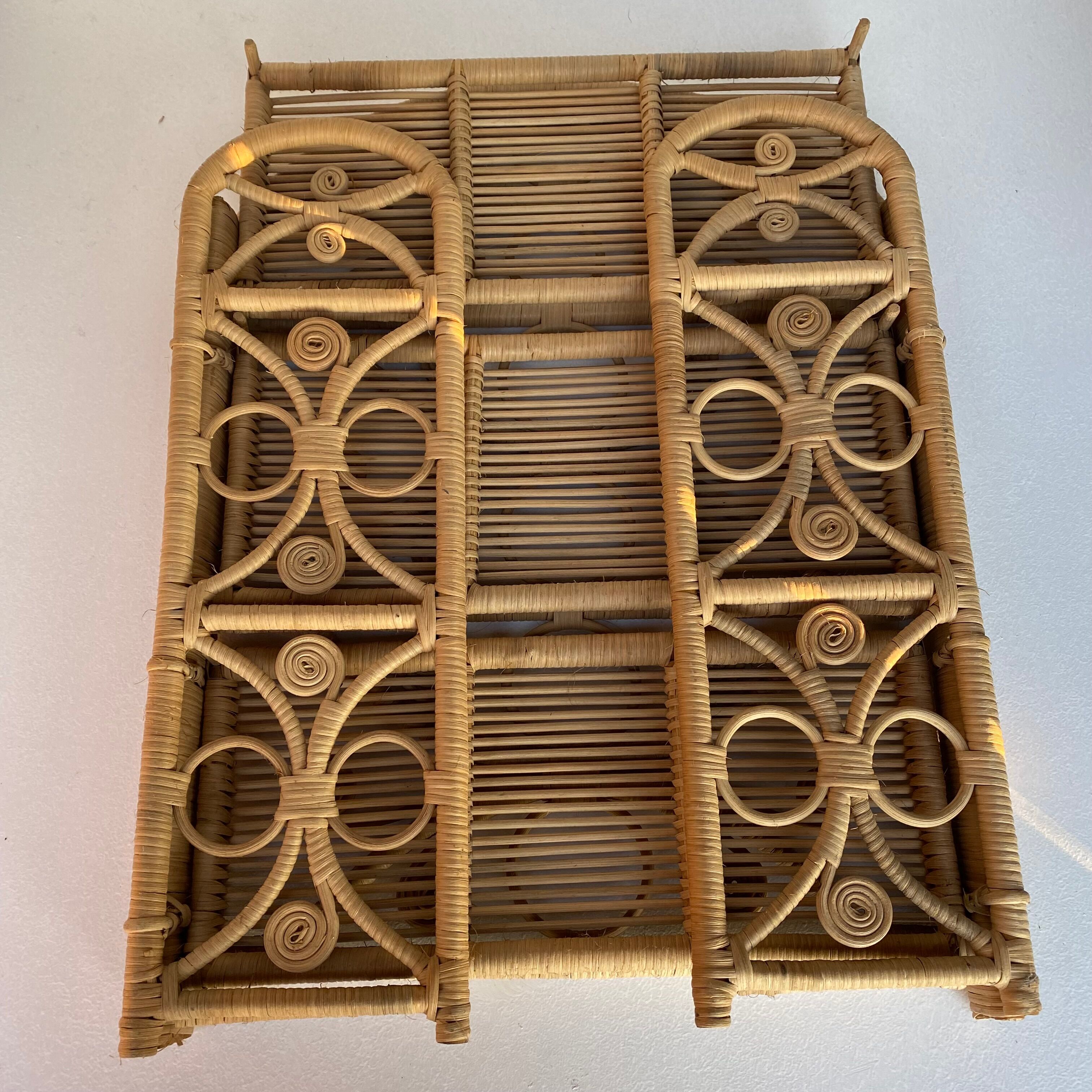 Vintage rattan floor peacock